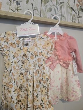 Little Lass Girls' Pink Floral Dress & Jacket Set